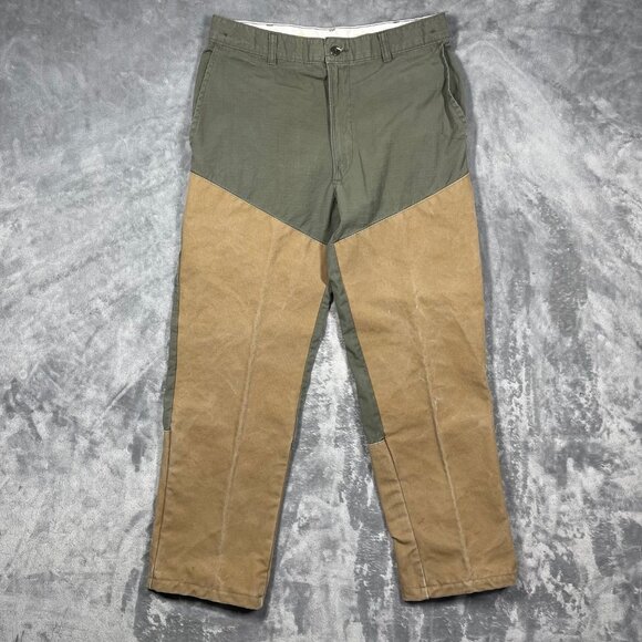 Two-Tone Olive & Tan Mens Pants By Rattlers Brand Cotton Blend 34x31(33x31) USA - Picture 1 of 10